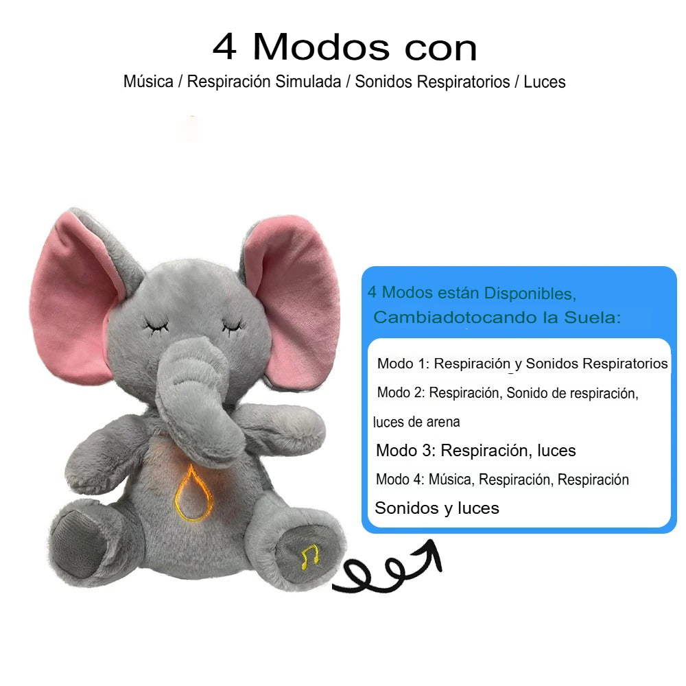 PELUCHE ELEFANTE RESPIRA BRILLA SUENA